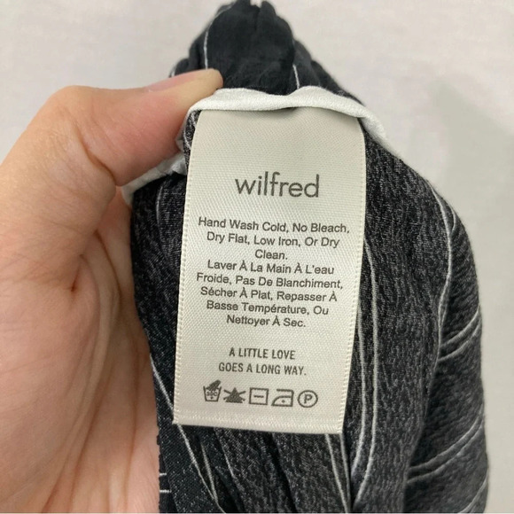 Aritzia Wilfred Faun Black Stripe Wide Leg Crop Pants size Small - Picture 7 of 13